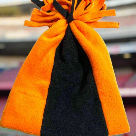 Cincinnati Bengals Vintage Late '90s NFL Black/Orange Cuffless NOS Fleece Tassel - Picture 3 of 6